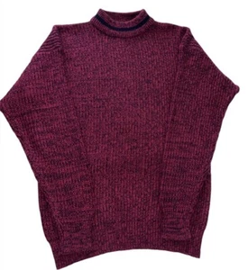 Vintage 90’s Playboy Knit Sweater Crew Neck Hugh Hefner Maroon Men's Medium - Picture 1 of 10