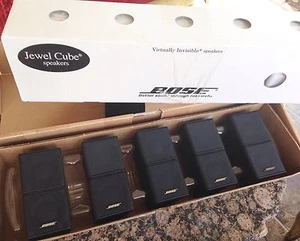 5 Mint Bose Jewel Double Cube Speakers Premium In Black Excellent Shape - Picture 1 of 8