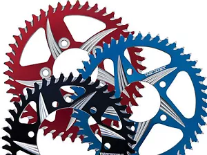 SUZUKI 1999-2007 HAYABUSA VORTEX CAT5 ALUMINUM 530 REAR SPROCKET 37-54 BL/BK/RD - Picture 1 of 4