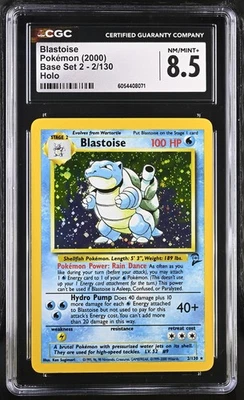 Pokemon 2000 BASE SET 2 Big Man Blastoise Holo 2/130 CGG 8.5 HEAD SWIRL - Image 1 of 2