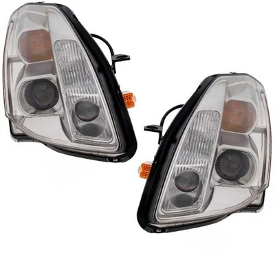 For 04 05 06 Maxima Front Halogen Headlight Headlamp Head Light w/Bulb PAIR SET - Imagem 1 de 4