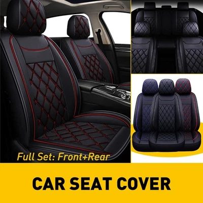 For Chevrolet Silverado GMC 1500 2500HD 3500HD Leather Car Seat Cover FULL Seats - Image 1 of 4