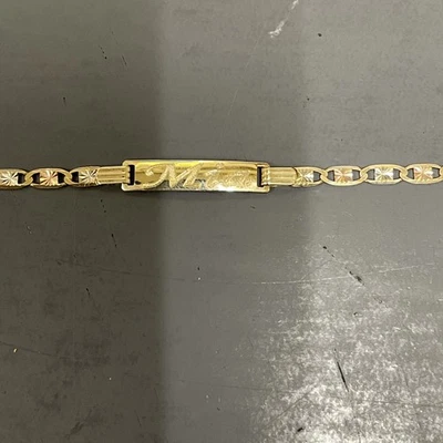 10k tri color gold id bracelet #109758-3 MGC - Image 1 of 4