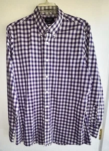 Nordstrom faltenfreies Smartcare Traditional Fit Herren XLG lila kariertes Hemd - Bild 1 von 3