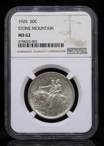 1925 Stone Mountain Half Dollar NGC MS62 - Picture 1 of 4