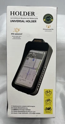 Universal Motorcycle Bike Handlebar Phone Mount Holder Waterproof Case TPU Touch - Image 1 of 4