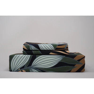 Conjunto de Edredom Pointehaven 250TC Tropical Nights Algodão Penteado Preto Tropical Completo - - Imagem 1 de 3