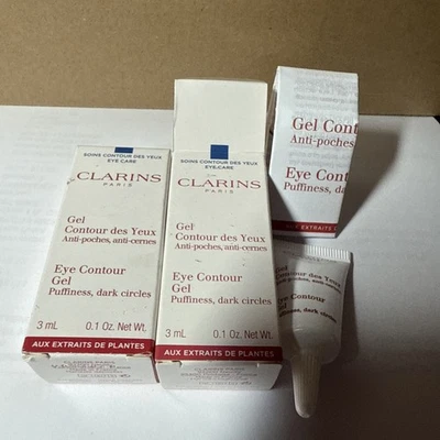 2 件装 CLARINS 眼部修容啫喱 适用于 Puffiness & Dark Circles,旅行装,0.1 盎司 — 第 1/4 张图片