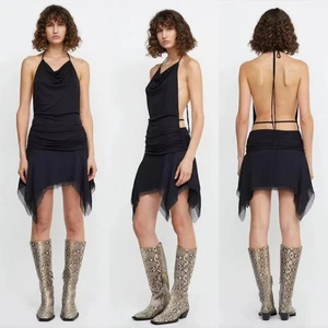 Mini Vestido Halter Bec + Bridge MONETTE - Negro - EE. UU. 8 - NUEVO CON ETIQUETAS - Imagen 1 de 10