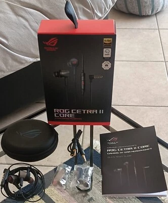 ASUS ROG CETRA II CORE AURICOLARI IN-EAR GAMING da 3,5mm con MICROFONO OMD Nero - Immagine 1 di 4