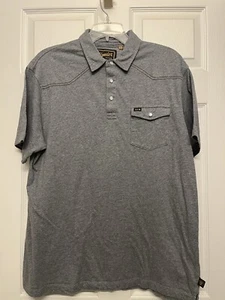 HOWLER BROTHERS MENS RANCHERO SHIRT XL GRAY POLO SHORT SLEEVE COWBOY.100% COTTON - Picture 1 of 13