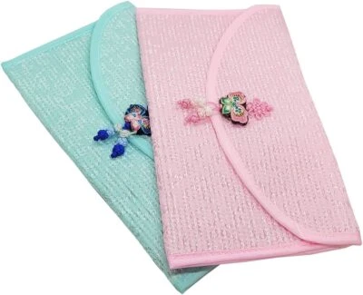 2 peças bolsa envelope dinheiro tecido Hanbok coreano - borla borboleta, suporte para presente - Imagem 1 de 4