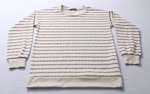 Staccato Women's Long Sleeve Textured Stripe Knit Top AC2 Off White Small NWT - Picture 1 of 3