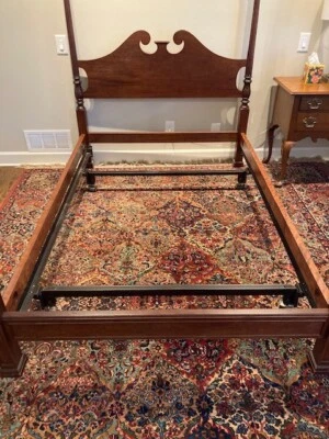 VTG CHARAK FULL/DBL MAHOGANY 4 POST BD (#676), MATTRESS, BX SPG., ORIG. FAM. OWN - Image 1 of 4