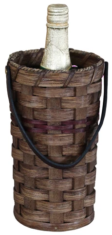 BOTTLE HOLDER - Amish Hand Woven Picnic Travel Wine Gift Basket USA HANDMADE Cover