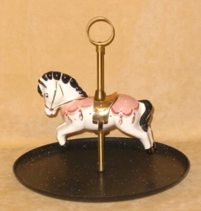 Poinsettia Studios of Pasadena California Ceramic Carousel Horse Service Plate - Picture 1 of 10