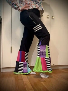 Upcycling Nike Active Hose Boho Hippie Patchwork Schlaghose Schlagtaschen M - Bild 1 von 7