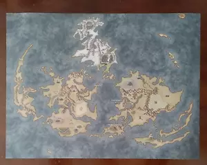 Final Fantasy 7 VII Custom World Map Poster 24x18 (45x60cm) - Bild 1 von 4