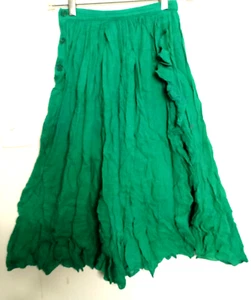 Women's Long Skirt Green By Balkan 100% Cotton-Size X-Small - Picture 1 of 4