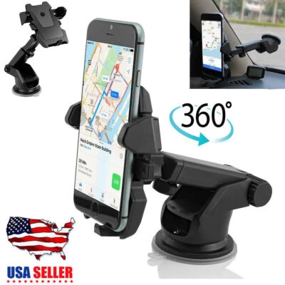 360° Universal Mount Holder Car Stand Windshield For Mobile Cell Phone GPS  - Image 1 of 4