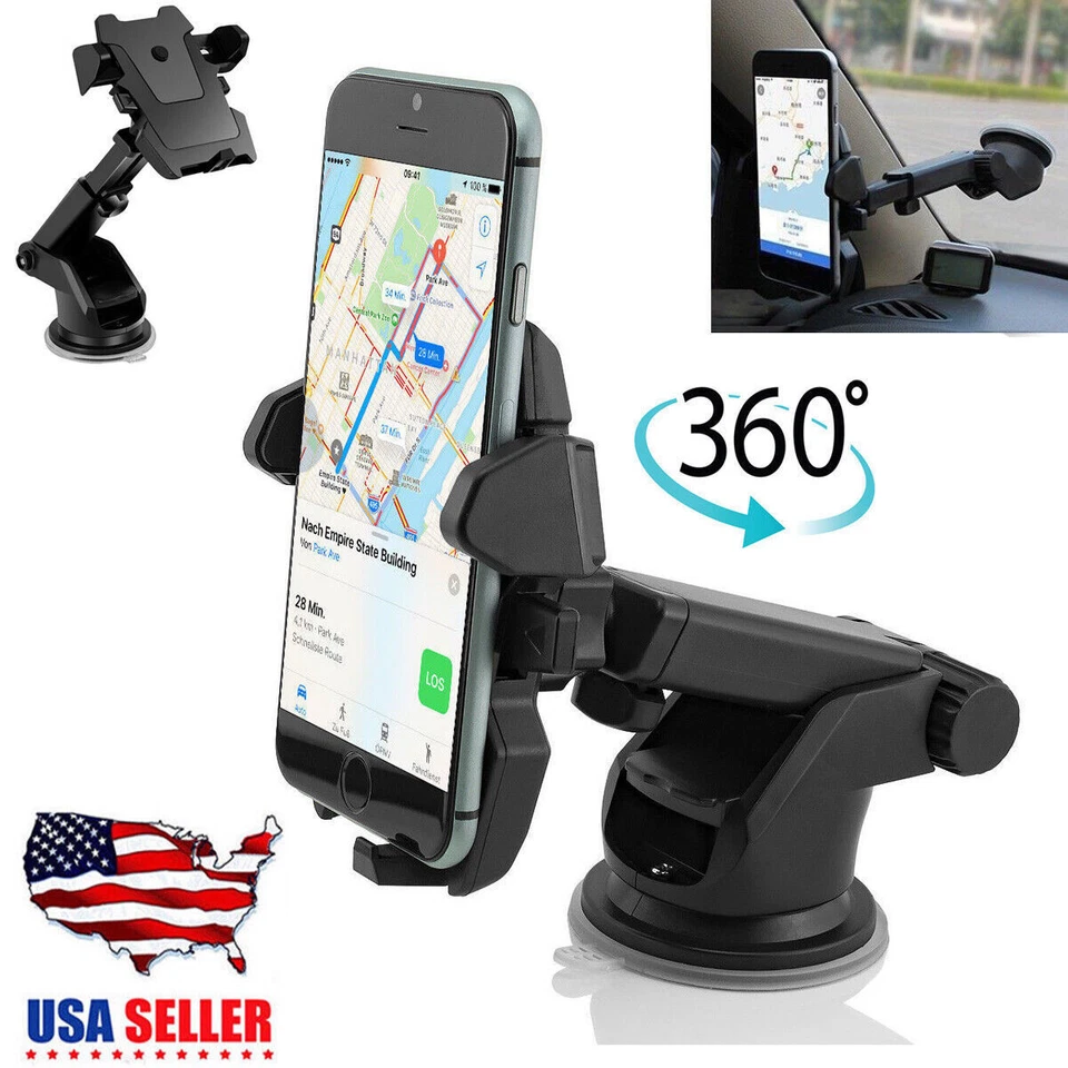 360° Universal Mount Holder Car Stand Windshield For Mobile Cell Phone GPS  - Image 1 of 4
