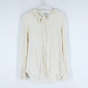 Moschino Women's Shirt Logo Comfortable Silk Practical Solid Color Casual Beige - Picture 1 of 6