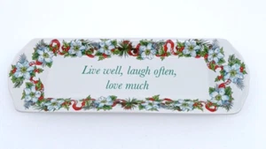 Bandeja para servir de vacaciones SPODE ""Live Well, Laugh Often, Love Much"" excelente - Imagen 1 de 7