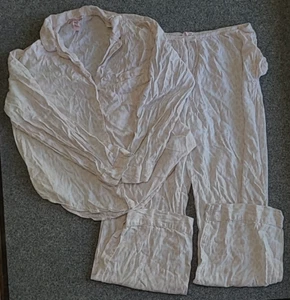 Victoria's Secret ~ 2-teiliges Pyjama-Set weiß & rosa Leopardenmuster – Medium - Bild 1 von 6