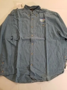 Vintage Shoreline Golf Course Denim Button Down Size L Salesman Sample 1999 Nos - Picture 1 of 12