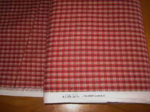 Little quilt Fabric cotton Henry Glass Co.red checkered geometric by the yard - Picture 1 of 3