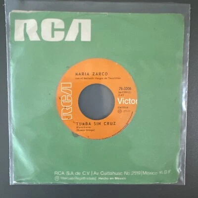 Maria Zarco & Mariachi Vargas, Tumba Sin Cruz / Aquellos Dias, Mex. 7" Sinlge CS - Image 1 of 3