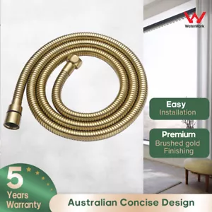 Flexible Shower Hose 1.5m 304 Stainless Steel Brushed Gold Bathroom Bath G1/2 - Picture 1 of 3