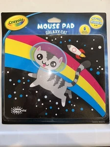 Crayola Children’s Kids Non-slip Rubber Computer Mousepad Galaxy Cat Rainbow - Picture 1 of 2