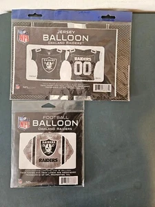 VINTAGE NOS NFL OAKLAND RAIDERS 18" FOOTBALL & 23" JERSEY FOIL MYLAR BALLOONS - Picture 1 of 1