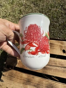 Australian State Flower Mug Waratah N.S.W. by Philippa Nikulinsky Fine China - Picture 1 of 4