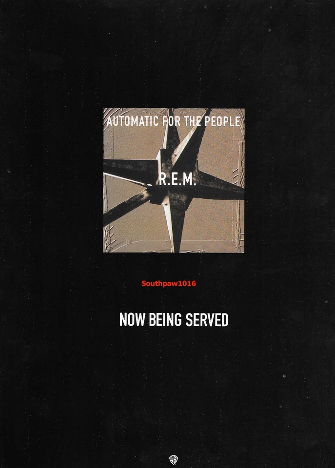 1992 R.E.M. Automatic For The People Release Original Industry Promo Print Ad - Image 1 of 1