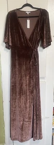 NWT Baltic Born Dress Womens Stretch Velvet Faux Wrap Wedding Party Holiday 3XL - Picture 1 of 8