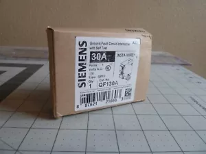 Siemens QF130A Ground Fault Circuit Breaker w/ Self Test - 30 Amp - 120V - 1Pole - Picture 1 of 12