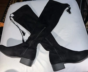 Madden Girl women's black side zip block heel over the knee boots 8M - Picture 1 of 2