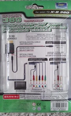 XBOX 360 24k Component Stereo AV Cable Optical Digital 5.1 Output SD HD New - Image 1 of 2