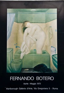 FERNANDO BOTERO EXHIBITION POSTER 1973 Marlborough Galleria Roma Signed 19"x27" - Picture 1 of 4