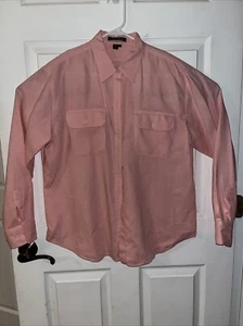 Camisa Ralph Lauren Rosa 100% Lino Manga Larga L - Imagen 1 de 5