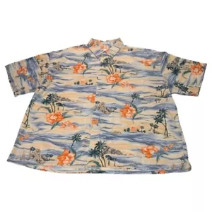 Vintage 80s Pierre Cardin Tropical Hawaiian Button Shirt Mens 2XL Short Sleeve - Picture 1 of 10