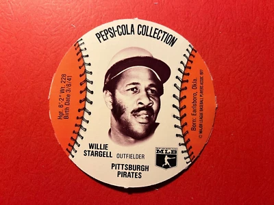 1977 Pepsi Disc - HALL OF FAMER WILLIE STARGELL - Image 1 of 2