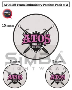 ATOS Bjj Gi Patches BJJ Martial Arts Patches BJJ Kimono Embroidered Patch Pack 3 - Picture 1 of 8
