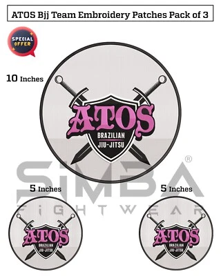 ATOS Bjj Gi Patches BJJ Martial Arts Patches BJJ Kimono Embroidered Patch Pack 3 - Image 1 of 4