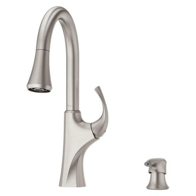 Pfister Miri Kitchen Faucet with Pull Down Sprayer and Soap Dispenser, Single - Image 1 of 4