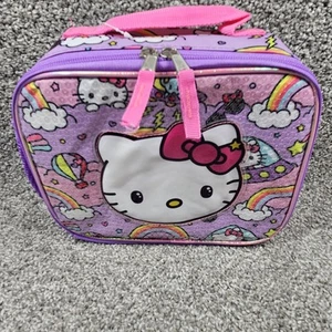 Hello Kitty Insulated Lunch Bag Children Purple Rainbow NWT - Picture 1 of 12