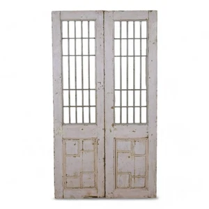 Pair of Antique Vintage Indian Doors Shutters - Picture 1 of 4