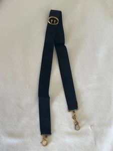 Antike Uhrenkette schwarz Ripsband und goldfarben - Bild 1 von 7